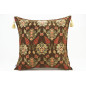 Fabric Pillow,Fabric Pillow 24x24,Brown Topkapi Palace Tulip Pattern Turkish Jacquard Fabric Pillow Case,Throw and Lumbar Pillow