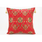 Fabric Pillow,Fabric Pillow 24x24, Red Topkapi Palace Tulip Pattern Turkish Jacquard Fabric Pillow Case, Throw and Lumbar Pillow