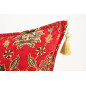 Fabric Pillow,Fabric Pillow 24x24, Red Topkapi Palace Tulip Pattern Turkish Jacquard Fabric Pillow Case, Throw and Lumbar Pillow