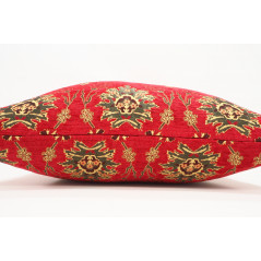 Fabric Pillow,Fabric Pillow 24x24, Red Topkapi Palace Tulip Pattern Turkish Jacquard Fabric Pillow Case, Throw and Lumbar Pillow