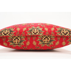 Fabric Pillow,Fabric Pillow 24x24, Red Topkapi Palace Tulip Pattern Turkish Jacquard Fabric Pillow Case, Throw and Lumbar Pillow