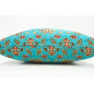 Fabric Pillow,Fabric Pillow 24x24,Turquoise Blue Topkapi Palace Tulip Pattern Turkish Jacquard Fabric Pillow Case, Throw Pillow