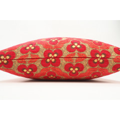 Fabric Pillow, Fabric Pillow 24x24, Red Tiger Eyes Pattern Turkish Jacquard Fabric Pillow Cover, Decorative Throw Lumbar Pillow