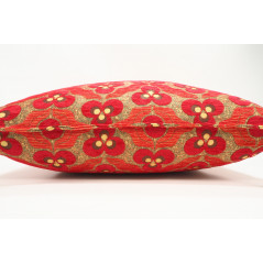 Fabric Pillow, Fabric Pillow 24x24, Red Tiger Eyes Pattern Turkish Jacquard Fabric Pillow Cover, Decorative Throw Lumbar Pillow