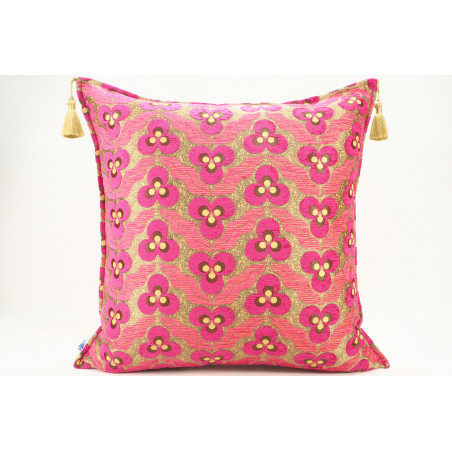 Fabric Pillow, Fabric Pillow 24x24,Mazenda Pink Tiger Eyes Pattern Turkish Jacquard Fabric Pillow Cover,Throw and Lumbar Pillow