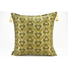 Fabric Pillow,Fabric Pillow 24x24, Moss Green Tiger Eyes Pattern Turkish Jacquard Fabric Pillow, Decorative Throw Lumbar Pillow