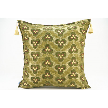 Fabric Pillow,Fabric Pillow 24x24, Moss Green Tiger Eyes Pattern Turkish Jacquard Fabric Pillow, Decorative Throw Lumbar Pillow