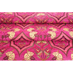 Turkish Upholstery Fabric, Pink Carnation Pattern Fabric By the Meter and By the Yard, Jacquard Chenille Upholstery Fabric