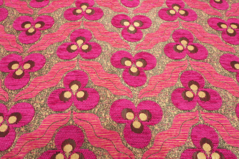 Upholstery Fabric, Turkish Fabric By the Meter and By the Yard, Pink Tiger Eye Pattern Jacquard Chenille Upholstery Fabric