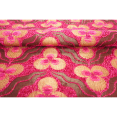 Upholstery Fabric, Turkish Fabric By the Meter and By the Yard, Pink Tiger Eye Pattern Jacquard Chenille Upholstery Fabric