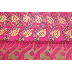 Turkish Upholstery Fabric, Turkish Fabric By the Meter, By the Yard, Pink Tulip Pattern Jacquard Chenille Upholstery Fabric