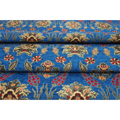 Turkish Upholstery Fabric,Turkish Fabric By the Meter, By the Yard, Navy Blue Tulip Pattern Jacquard Chenille Upholstery Fabric