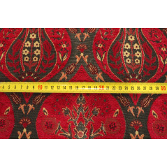 Turkish Upholstery Fabric, Turkish Fabric By the Meter, By the Yard, Red Tulip Pattern Jacquard Chenille Upholstery Fabric