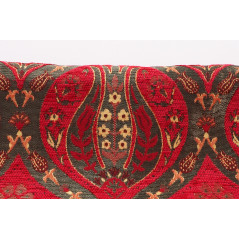 Upholstery Fabric, Turkish Fabric By the Meter, By the Yard, Red Tulip Pattern Jacquard Chenille Upholstery Fabric