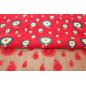 Upholstery Fabric, Turkish Fabric By the Meter, By The Yard, Red Evil Eye Pattern Jacquard Chenille Upholstery Fabric