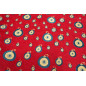 Upholstery Fabric, Turkish Fabric By the Meter, By The Yard, Red Evil Eye Pattern Jacquard Chenille Upholstery Fabric