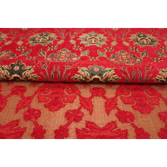 Turkish Upholstery Fabric, Turkish Fabric By the Meter, By the Yard, Red Tulip Pattern Jacquard Chenille Upholstery Fabric