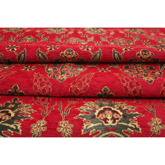 Turkish Upholstery Fabric, Turkish Fabric By the Meter, By the Yard, Red Tulip Pattern Jacquard Chenille Upholstery Fabric