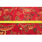 Upholstery Fabric, Turkish Fabric By the Meter, By the Yard, Red Carnation Pattern Jacquard Chenille Upholstery Fabric