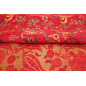 Upholstery Fabric, Turkish Fabric By the Meter, By the Yard, Red Carnation Pattern Jacquard Chenille Upholstery Fabric