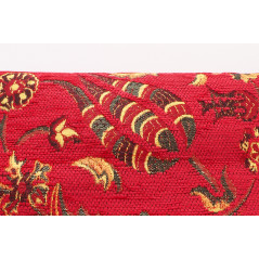 Upholstery Fabric, Turkish Fabric By the Meter, By the Yard, Red Carnation Pattern Jacquard Chenille Upholstery Fabric