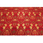 Upholstery Fabric, Turkish Fabric By the Meter, By the Yard, Red Carnation Pattern Jacquard Chenille Upholstery Fabric