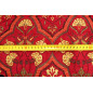 Upholstery Fabric, Turkish Fabric By the Meter, By the Yard, Red Carnation Pattern Jacquard Chenille Upholstery Fabric