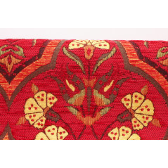 Upholstery Fabric, Turkish Fabric By the Meter, By the Yard, Red Carnation Pattern Jacquard Chenille Upholstery Fabric