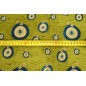 Upholstery Fabric, Turkish Fabric By The Meter, By The Yard,Pistachio Green Evil Eye Pattern Jacquard Chenille Upholstery Fabric