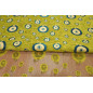 Upholstery Fabric, Turkish Fabric By The Meter, By The Yard,Pistachio Green Evil Eye Pattern Jacquard Chenille Upholstery Fabric