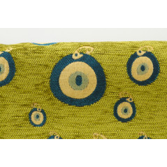 Upholstery Fabric, Turkish Fabric By The Meter, By The Yard,Pistachio Green Evil Eye Pattern Jacquard Chenille Upholstery Fabric