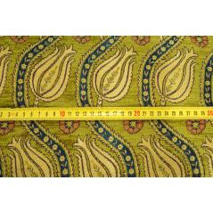 Turkish Upholstery Fabric,Turkish Fabric By the Meter, By the Yard, Green Tulip Pattern Jacquard Chenille Upholstery Fabric