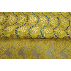 Turkish Upholstery Fabric,Turkish Fabric By the Meter, By the Yard, Green Tulip Pattern Jacquard Chenille Upholstery Fabric