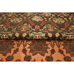 Upholstery Jacquard Fabric,Turkish Fabric By the Yard, Brown Tulip Pattern Chenille Upholstery Fabric