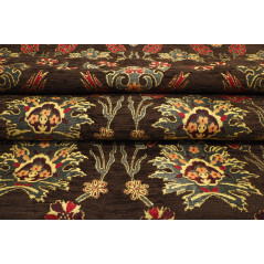 Upholstery Jacquard Fabric,Turkish Fabric By the Yard, Brown Tulip Pattern Chenille Upholstery Fabric