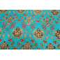 Upholstery Fabric, Turkish Fabric By the Meter, By the Yard, Turquoise Blue Tulip Pattern Upholstery Fabric