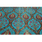 Upholstery Fabric,Turkish Fabric By the Meter, By the Yard, Turquoise Blue Tulip Pattern Upholstery Fabric