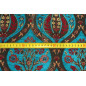 Upholstery Fabric,Turkish Fabric By the Meter, By the Yard, Turquoise Blue Tulip Pattern Upholstery Fabric