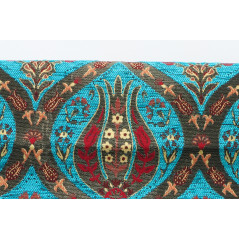 Upholstery Fabric,Turkish Fabric By the Meter, By the Yard, Turquoise Blue Tulip Pattern Upholstery Fabric