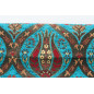 Upholstery Fabric,Turkish Fabric By the Meter, By the Yard, Turquoise Blue Tulip Pattern Upholstery Fabric