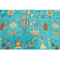 Upholstery Fabric,Turkish Fabric By the Meter, By the Yard, Turquoise Blue Dream Pattern Upholstery Fabric