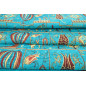 Upholstery Fabric,Turkish Fabric By the Meter, By the Yard, Turquoise Blue Dream Pattern Upholstery Fabric