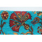 Upholstery Fabric, Turkish Fabric By the Meter, By the Yard, Turquoise Blue Carnation Pattern Upholstery Fabric