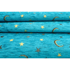 Turkish Upholstery Fabric,Turkish Fabric By the Meter, By the Yard, Turquoise Blue Arabian Night Pattern Upholstery Fabric