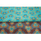 Upholstery Fabric,Turkish Fabric By the Meter, By the Yard, Turquoise Blue Tiger Eye Pattern Jacquard Upholstery Fabric