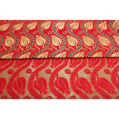 Turkish Upholstery Fabric, Turkish Fabric By the Meter, By the Yard, Red Tulip Pattern Jacquard Chenille Upholstery Fabric