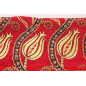 Upholstery Fabric, Turkish Fabric By the Meter, By the Yard, Red Tulip Pattern Chenille Upholstery Fabric