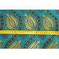 Upholstery Fabric,Turkish Fabric By the Meter, By the Yard, Turquoise Blue Tulip Pattern Chenille Upholstery Fabric