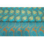 Upholstery Fabric,Turkish Fabric By the Meter, By the Yard, Turquoise Blue Tulip Pattern Chenille Upholstery Fabric