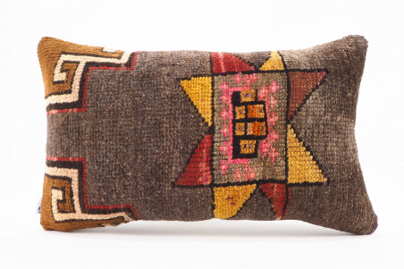 Carpet Pillow,  turkish rug pillow 12x20,carpet pillow,handmade pillow,boho pillow,vintage pillow, old pillow